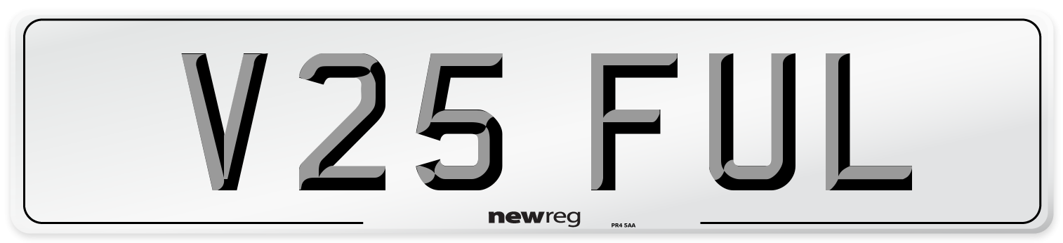 V25 FUL Number Plate from New Reg
